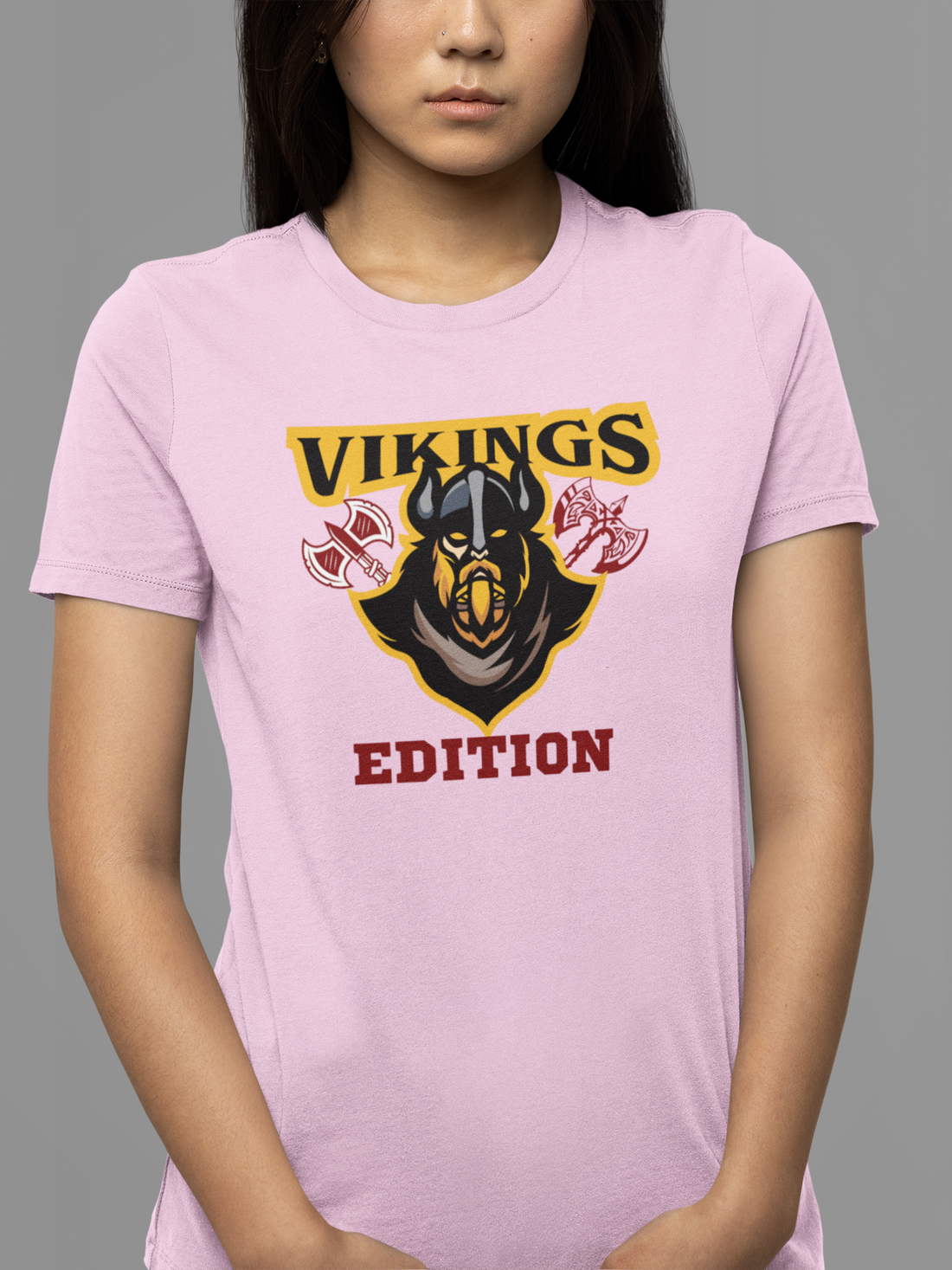 Round neck Half sleeves Tshirt with design with Viking Edition