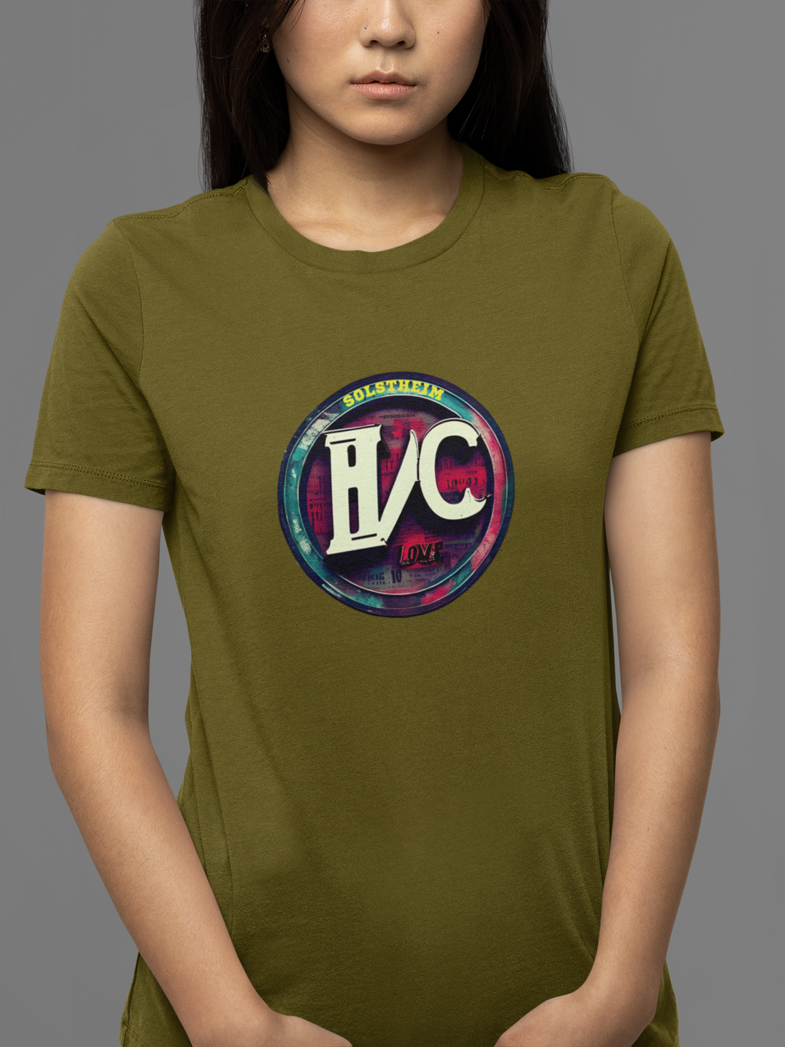 Round neck Half sleeves Tshirt with design of A/C