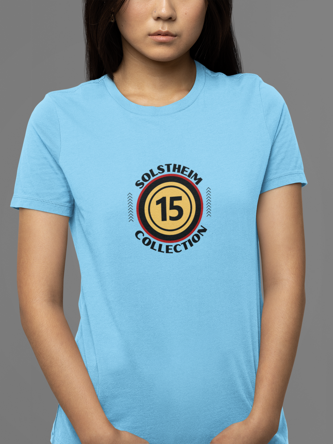 Round Neck Half Sleeves T-Shirt with Number 15 Design