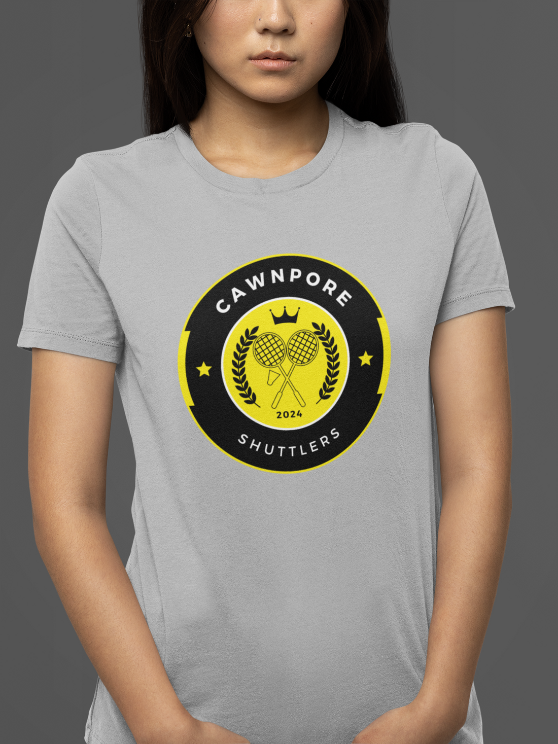 Round neck Half  sleeves Tshirt with Cawnpore Shuttlers design