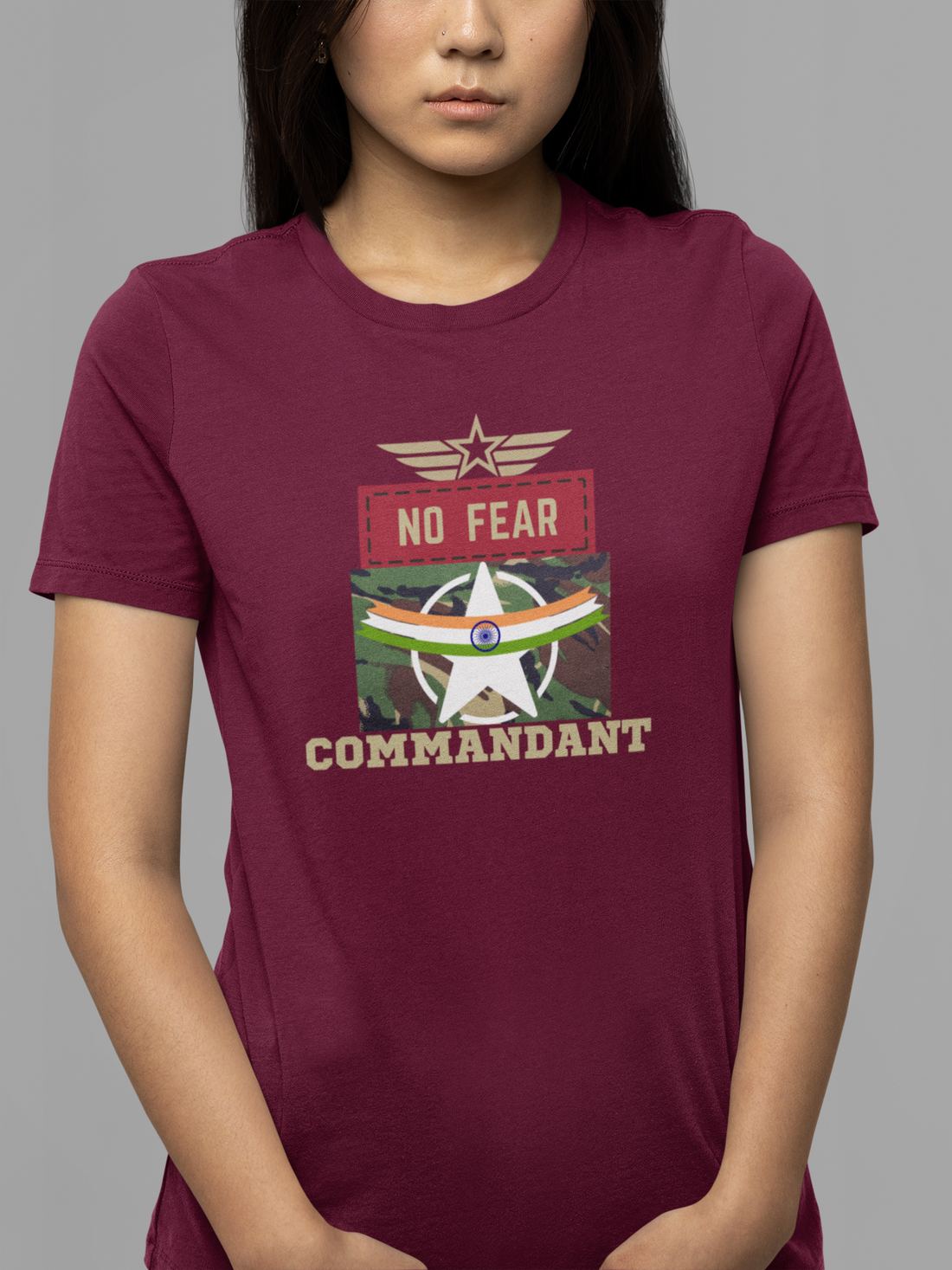 Round neck Half  sleeves Tshirt with Commandant India