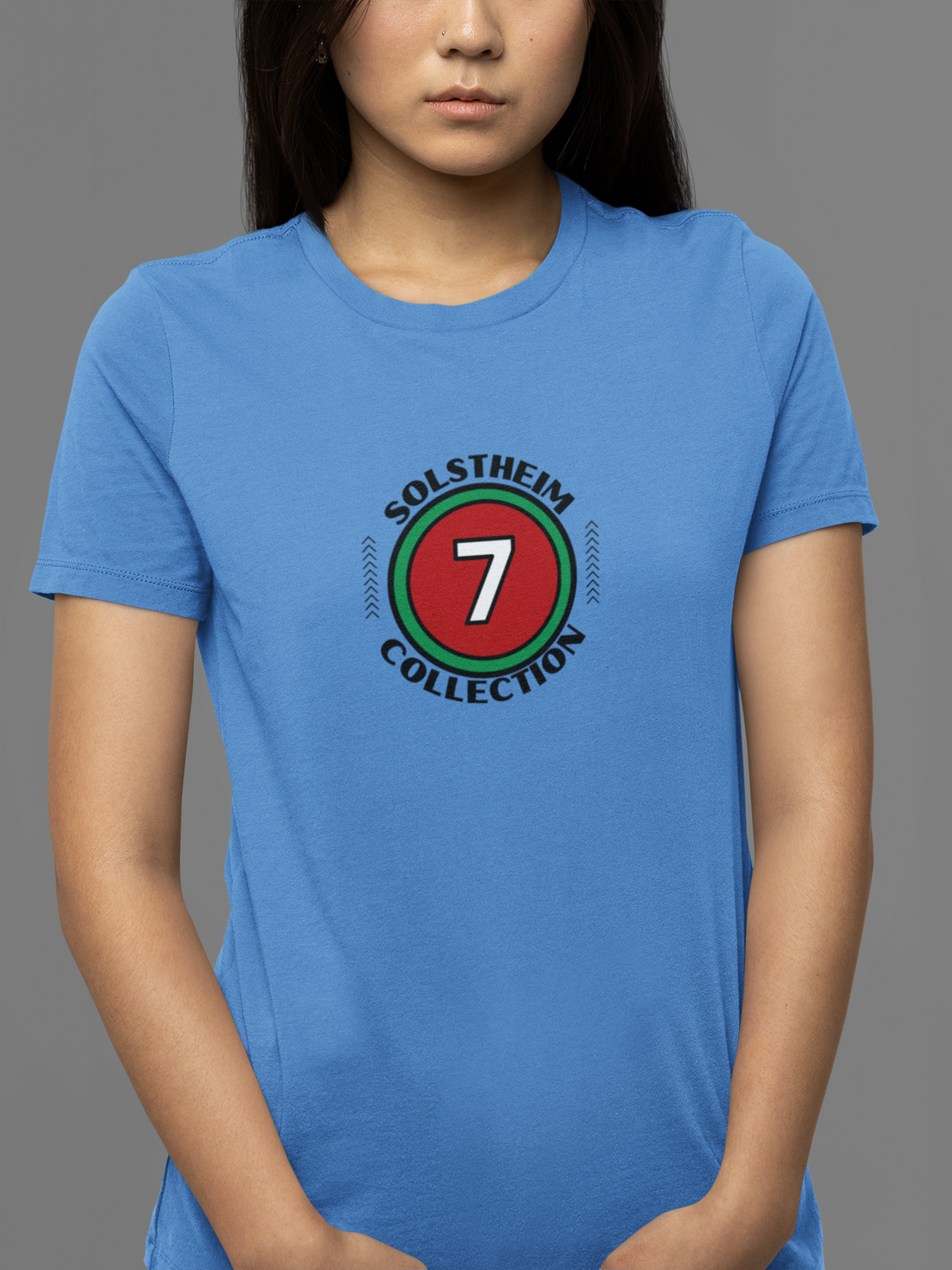 Round Neck Half Sleeves T-Shirt with Number 7 Design