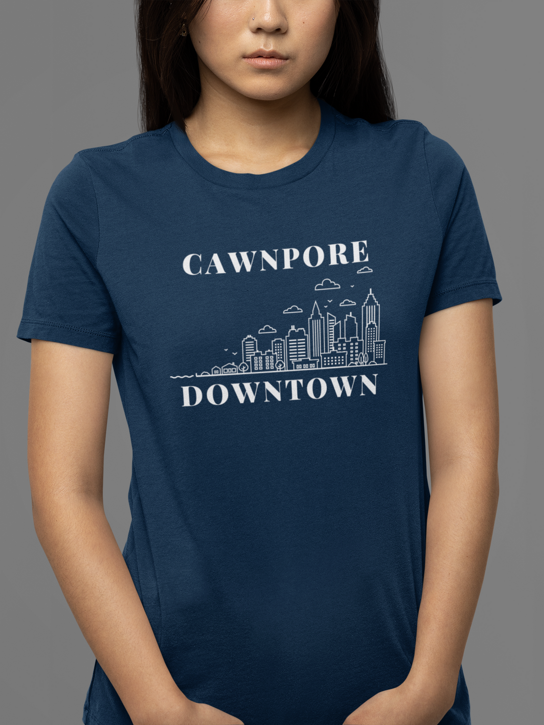 Round neck Half sleeves Tshirt with design of Cawnpore Downtown