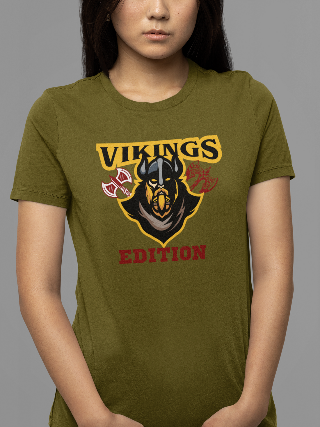 Round neck Half sleeves Tshirt with design with Viking Edition