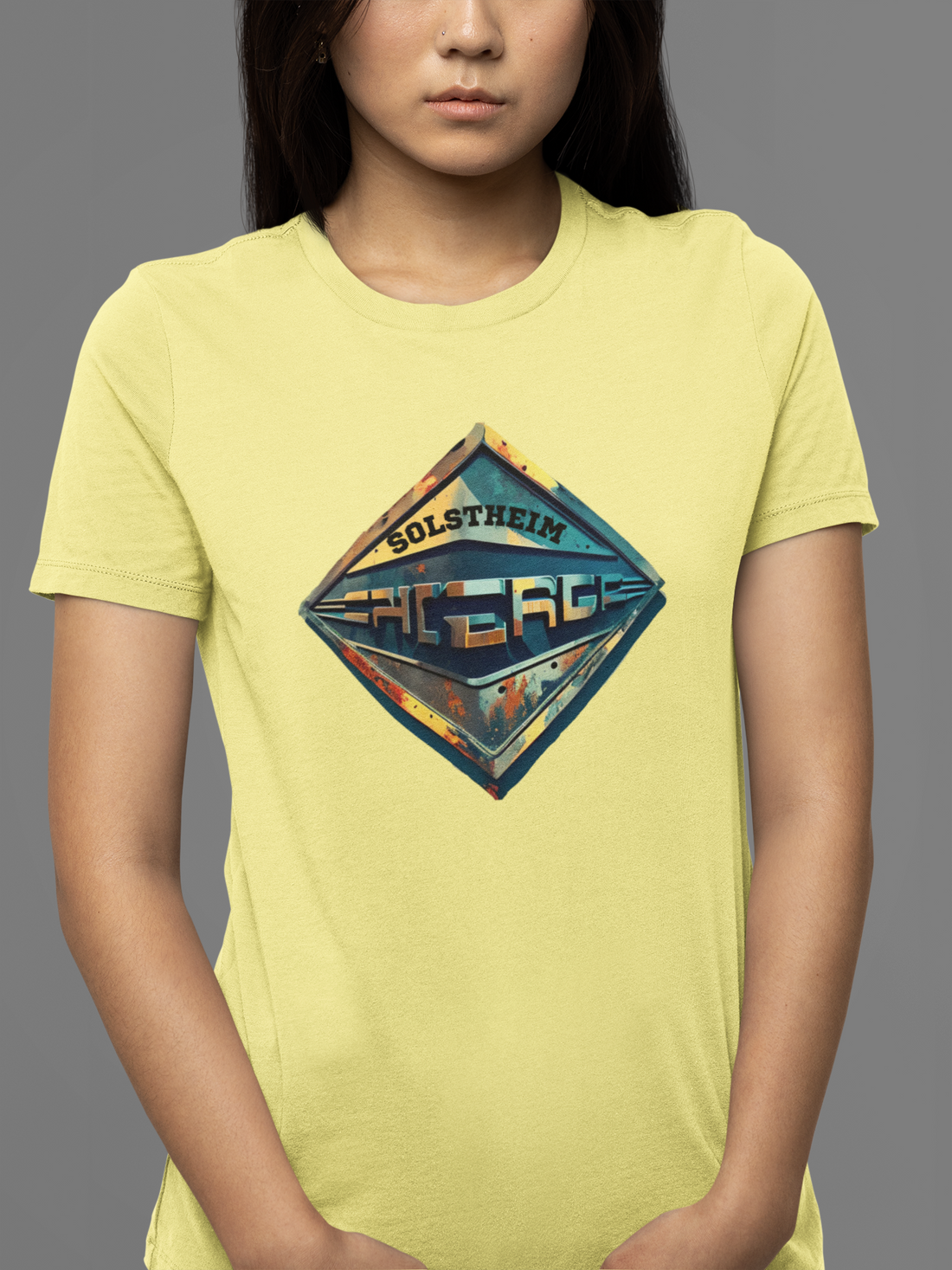 Round neck Half sleeves Tshirt with design of Retro Shield 3D