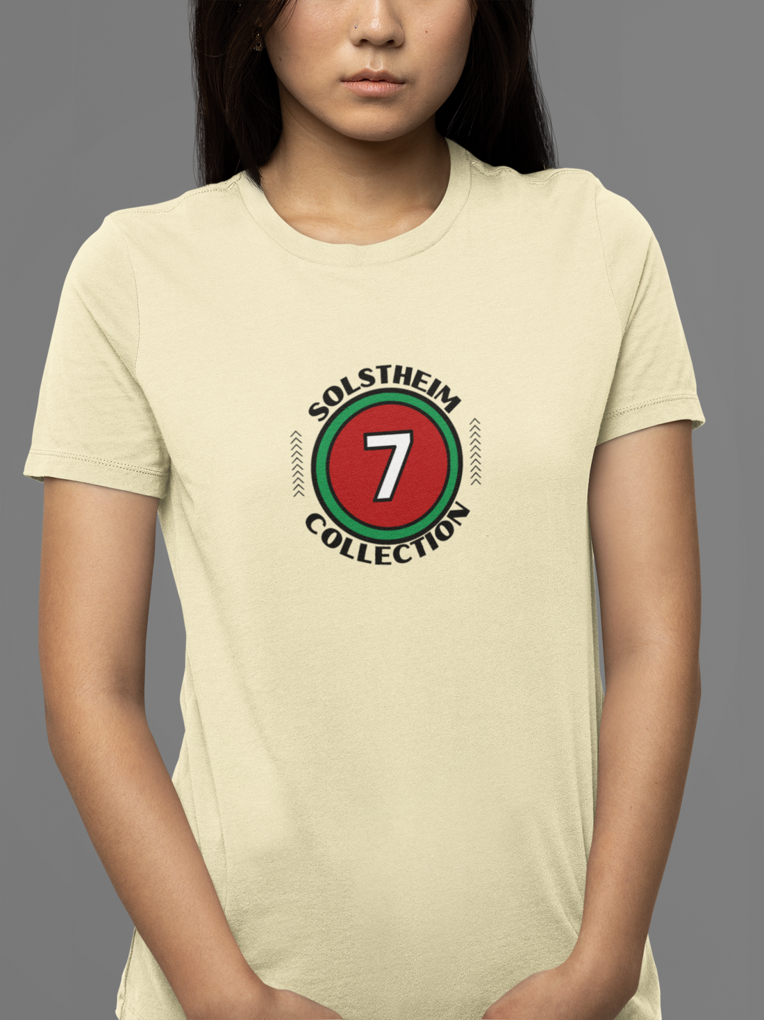 Round Neck Half Sleeves T-Shirt with Number 7 Design