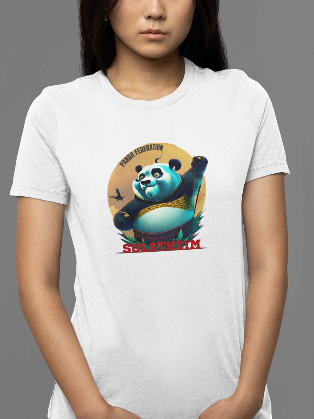 Round Neck Half Sleeves T-Shirt with Panda federation