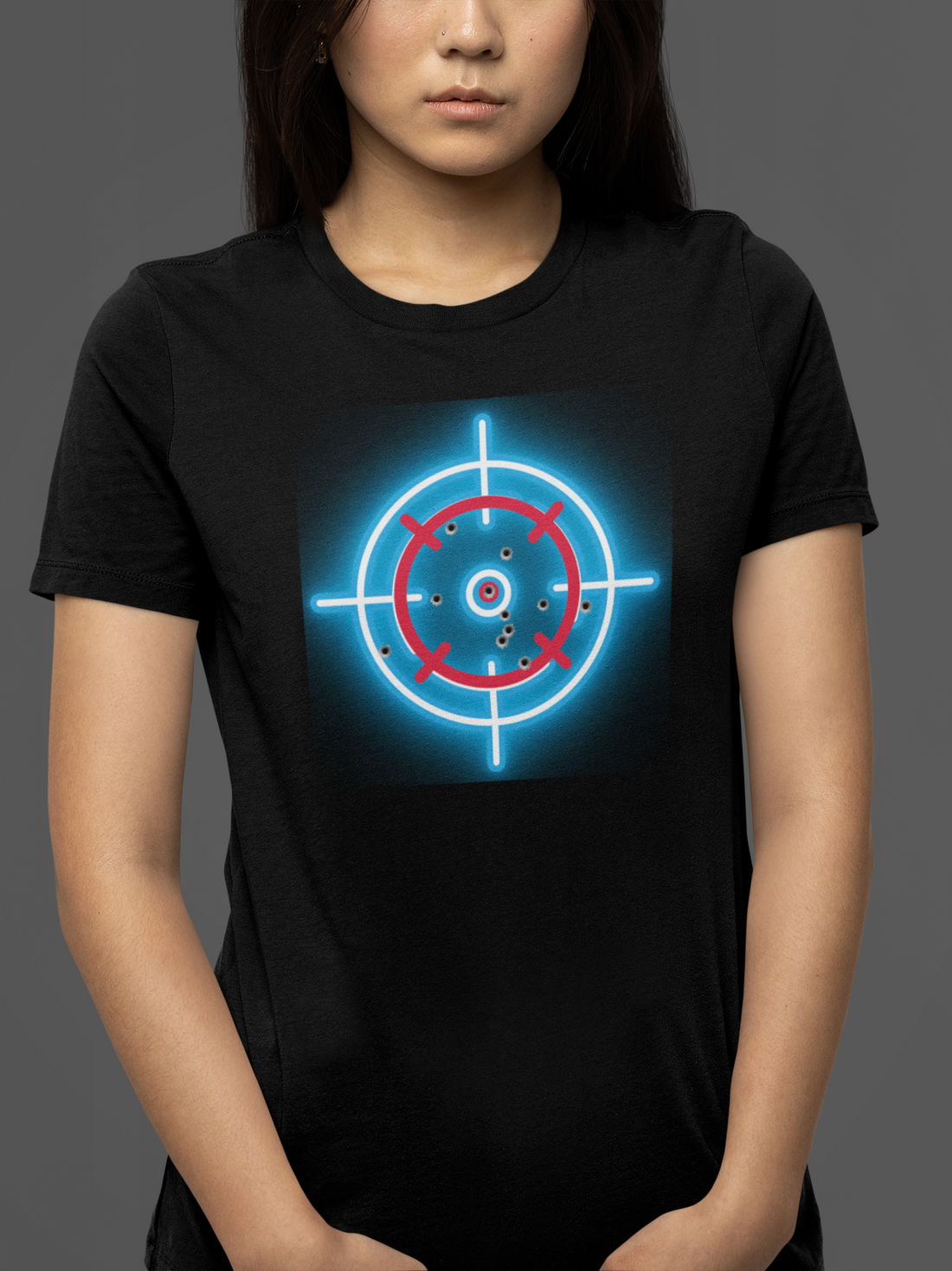 Round neck Half sleeves Tshirt with Shooter Aim target