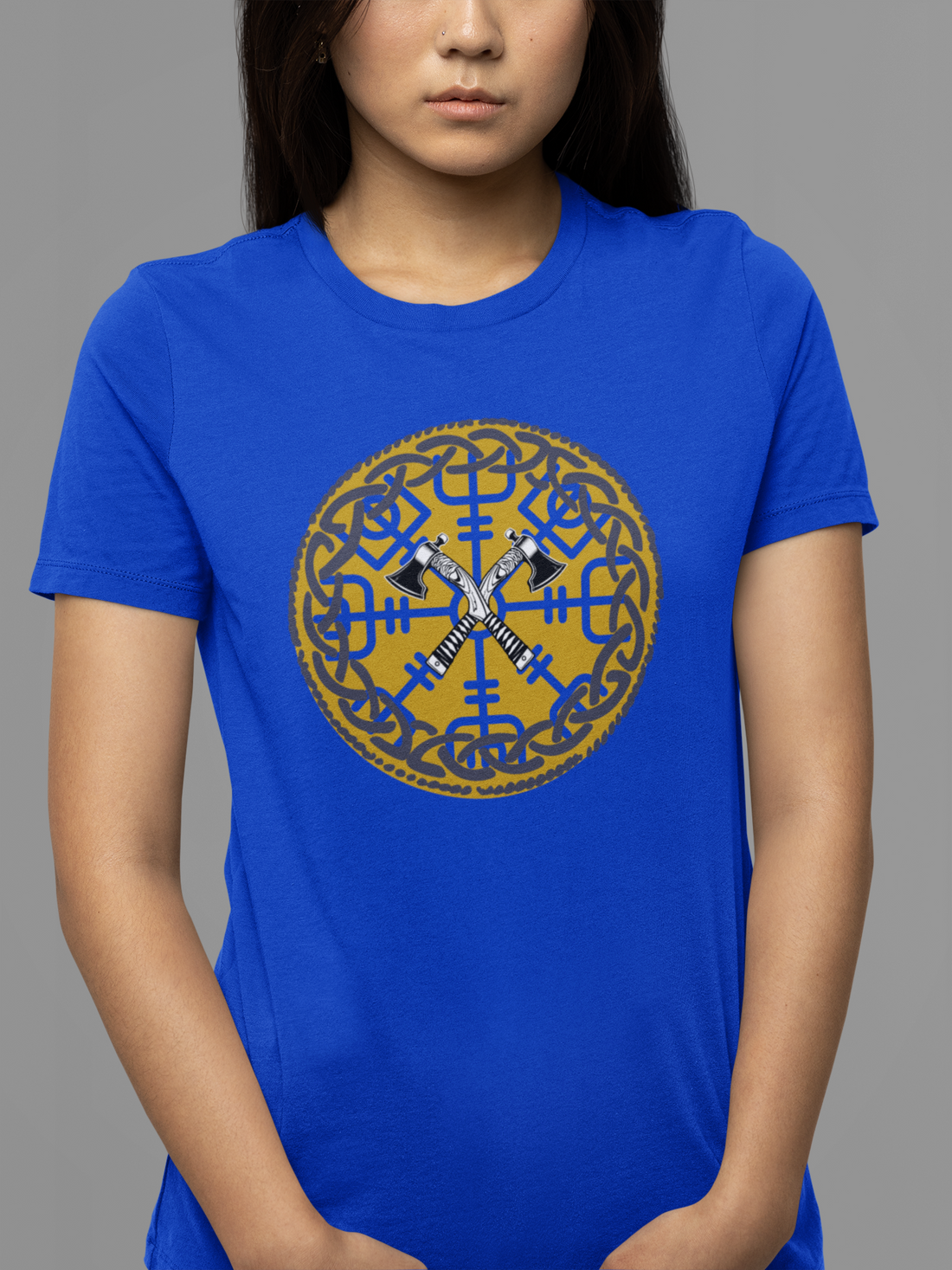 Round neck Half  sleeves Tshirt with Nordic Sword Symbol