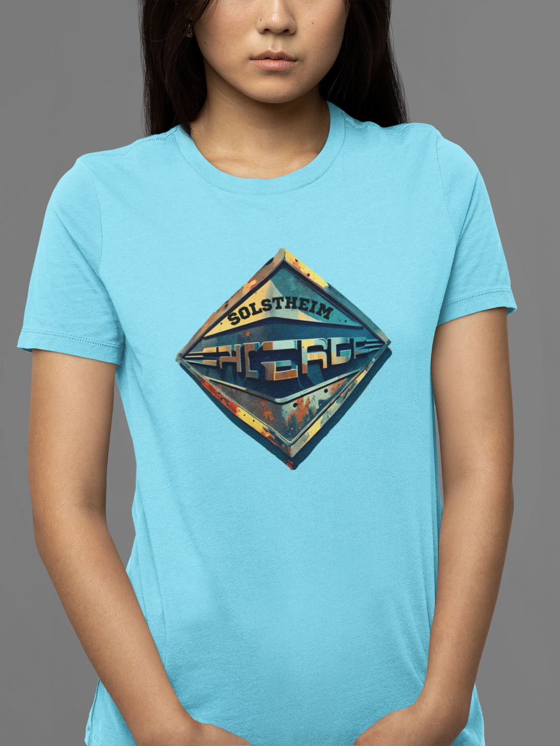 Round neck Half sleeves Tshirt with design of Retro Shield 3D