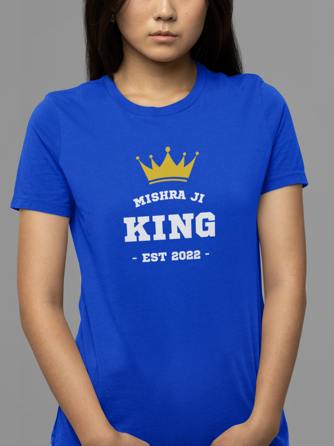 Round neck Half sleeves Tshirt with dual print of Mishra Ji King & 360