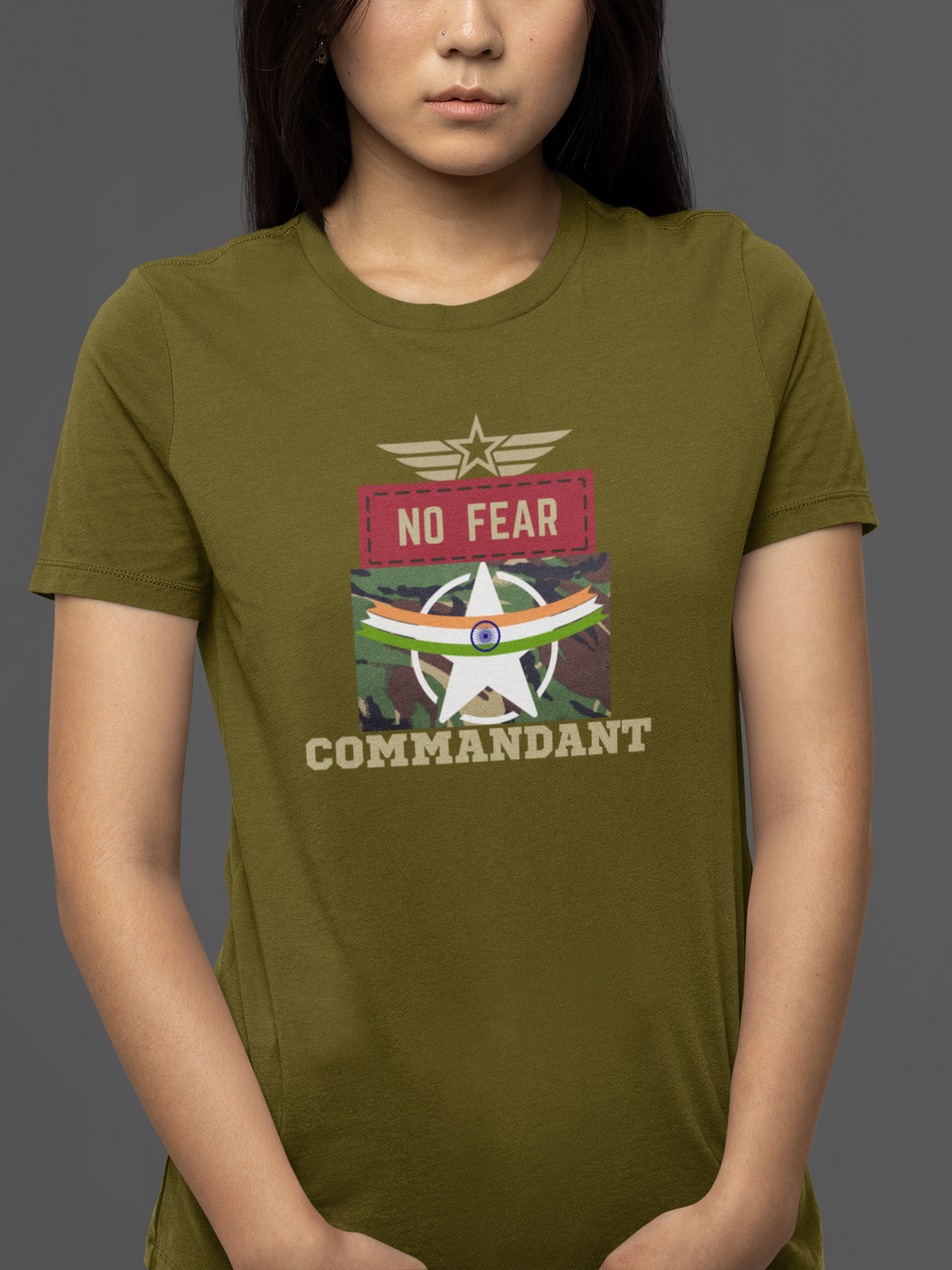 Round neck Half  sleeves Tshirt with Commandant India