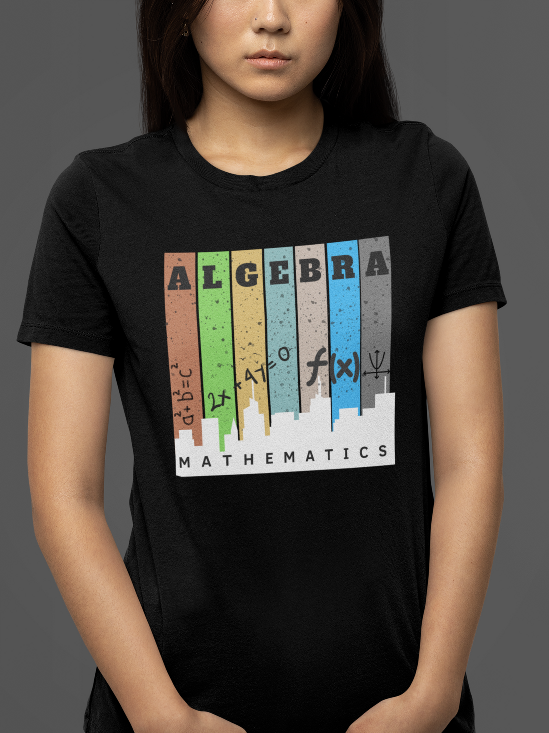 Round neck Half  sleeves Tshirt with Nerdy Algebra Design for Dark color