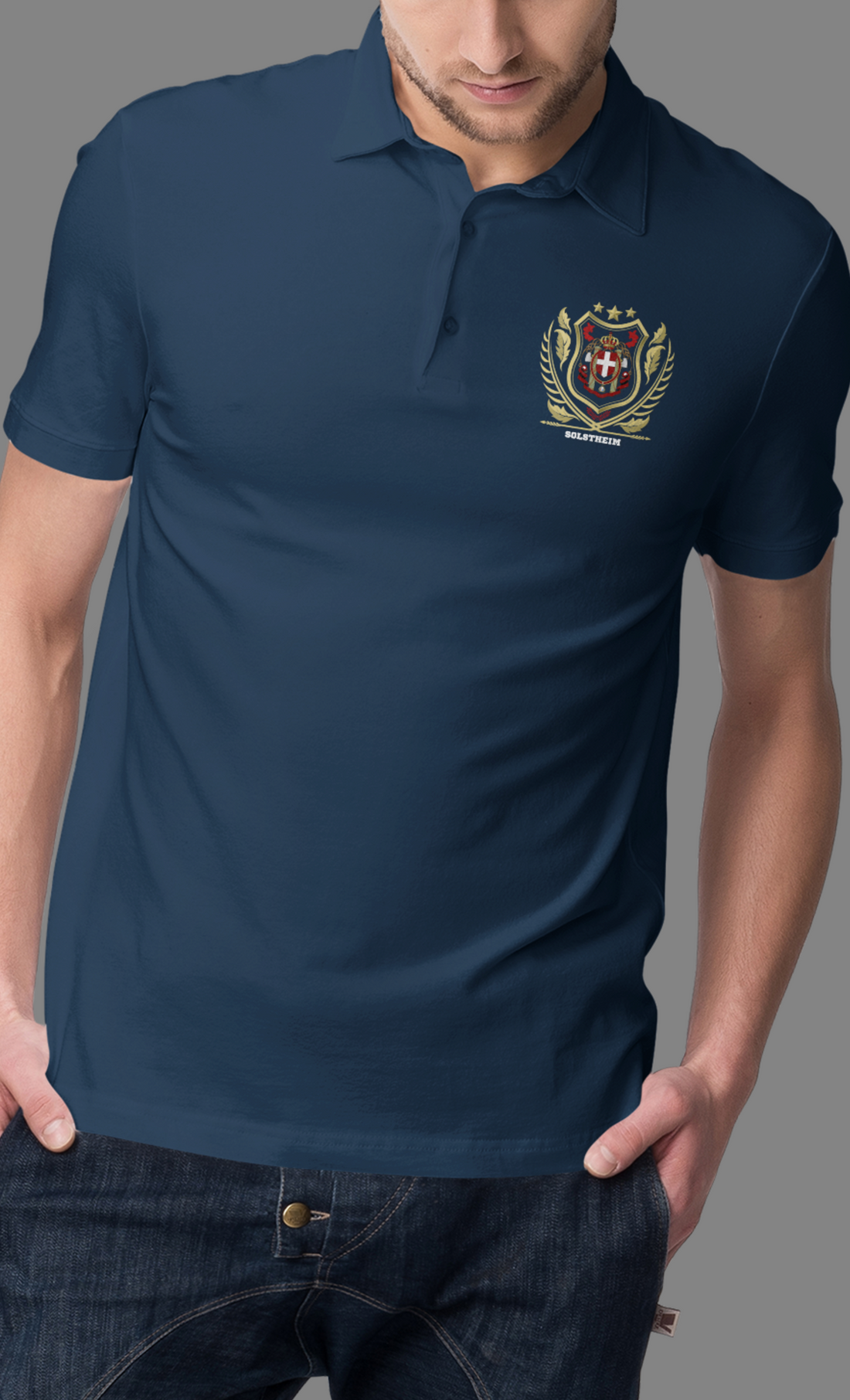 Polo Tshirt with Coat of Arms Golden