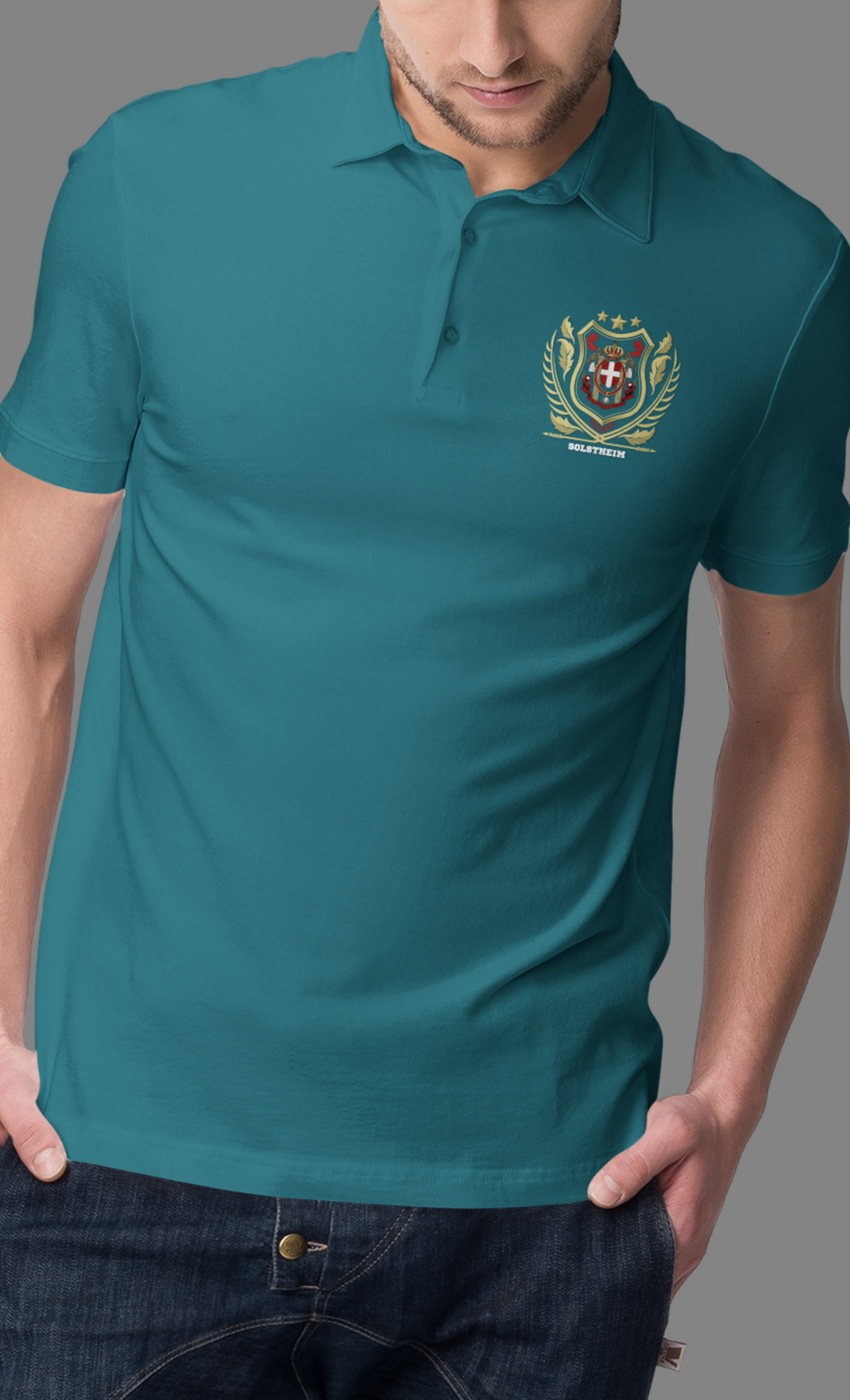 Polo Tshirt with Coat of Arms Golden