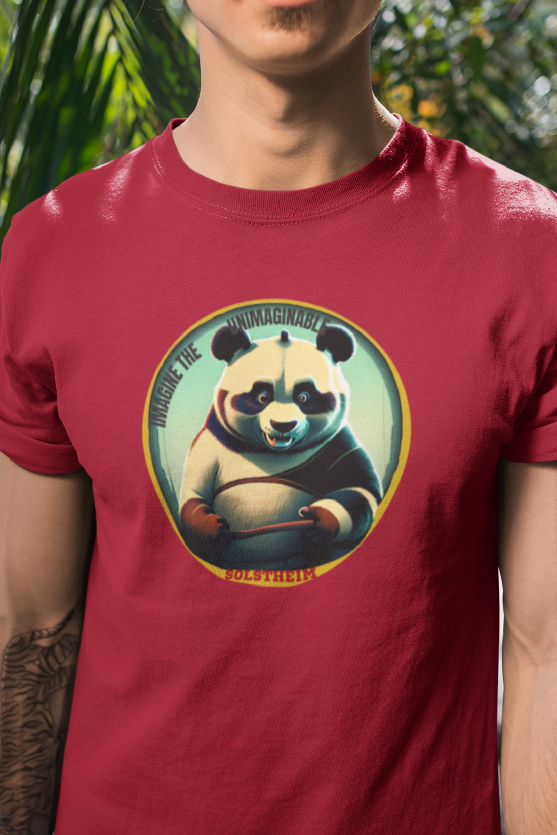 Round Neck Half Sleeves T-Shirt with Panda unimaginable