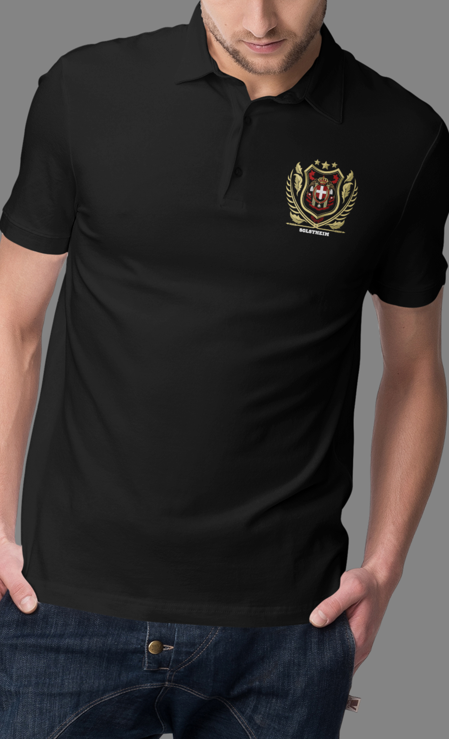 Polo Tshirt with Coat of Arms Golden