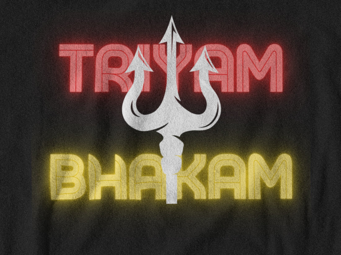 Short Sleeve Heritage Collection T-Shirt with Shiv Trayambhakam Trident print