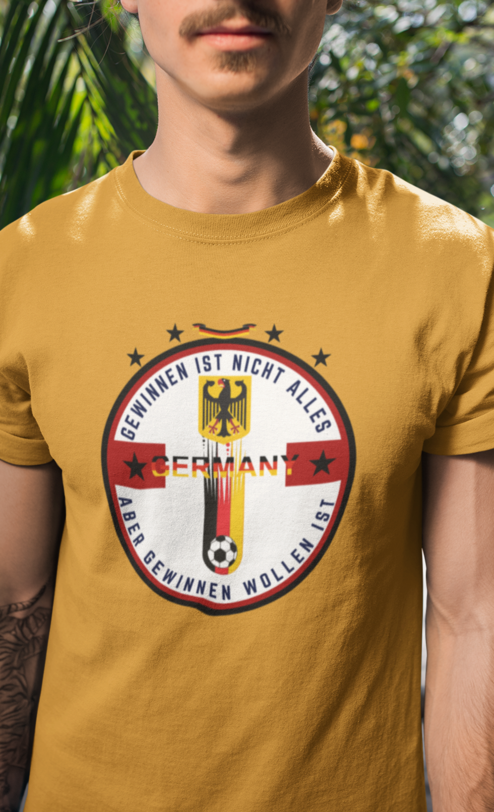 Round neck Half  sleeves Tshirt with Germany football Typhographics