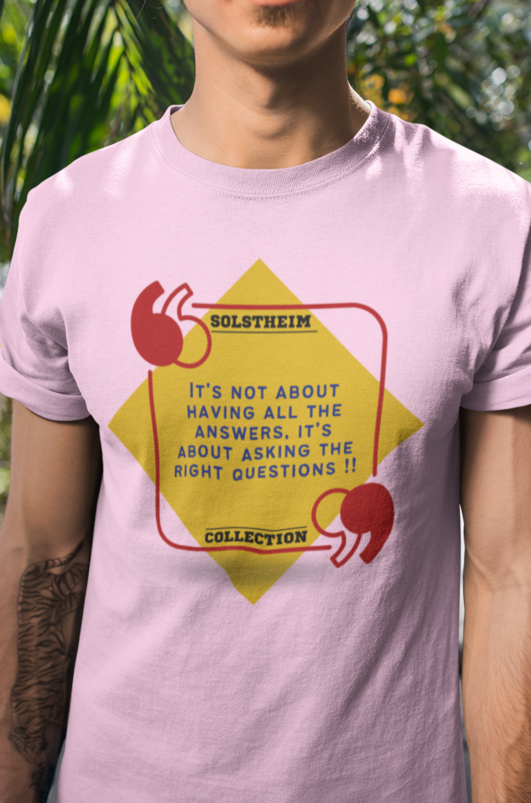 Round Neck Half Sleeves with quote right questions on T-Shirt