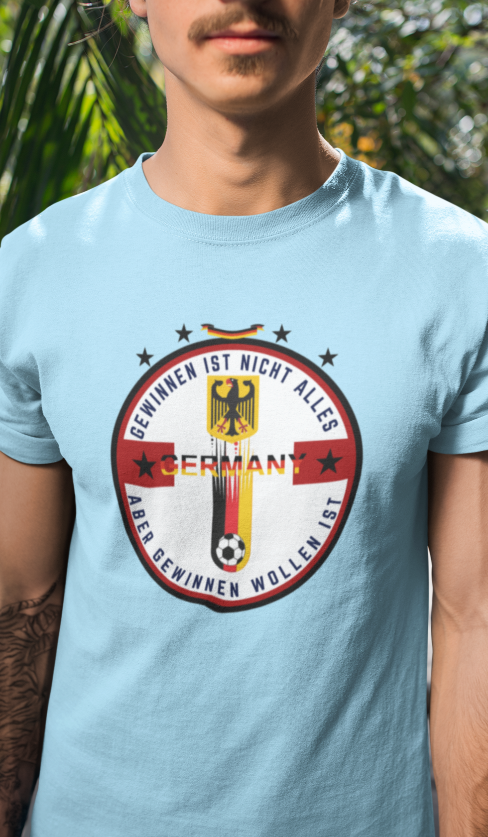 Round neck Half  sleeves Tshirt with Germany football Typhographics