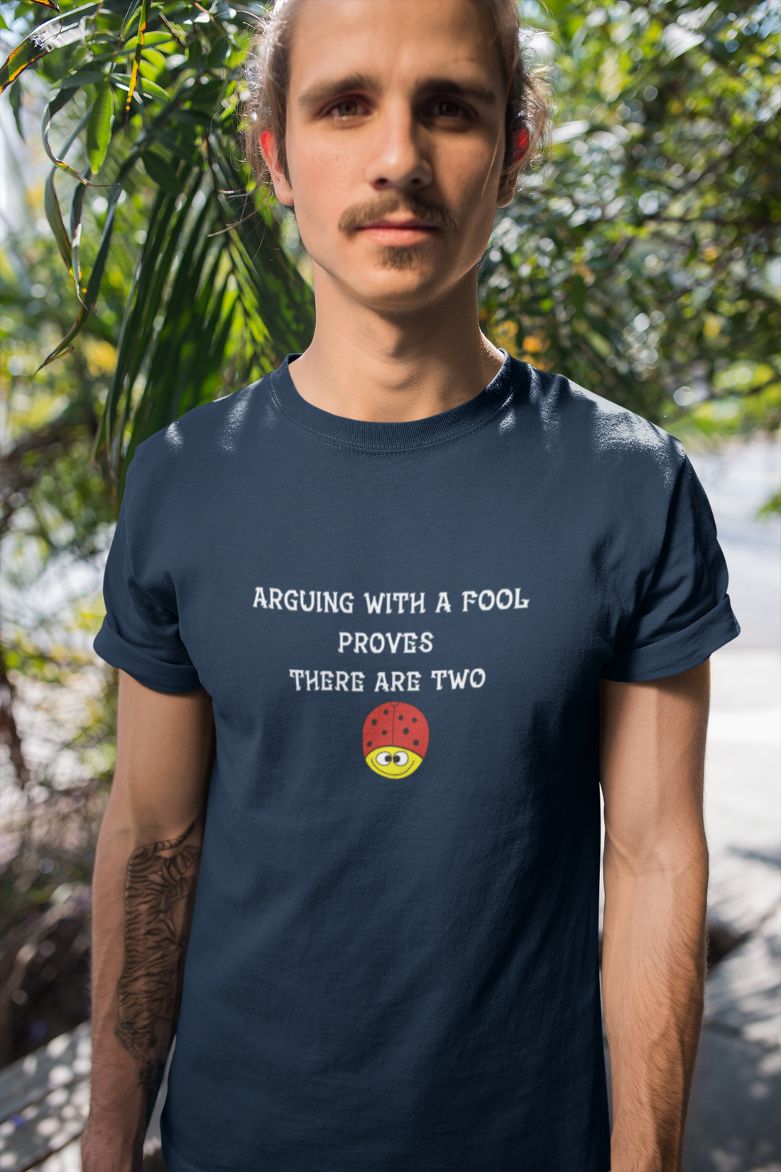 Round Neck Half Sleeves quote Arguing Fool T-Shirt