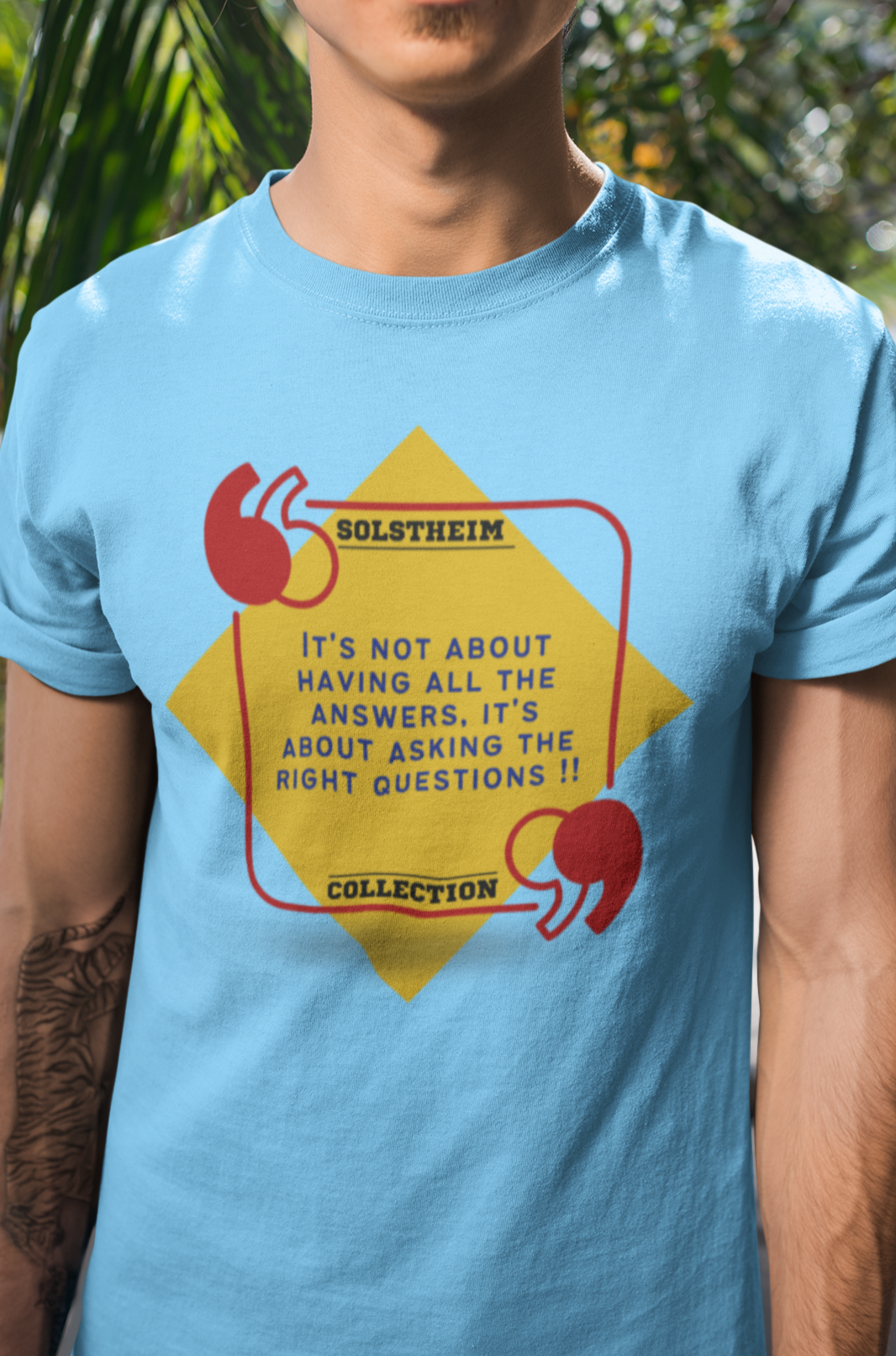 Round Neck Half Sleeves with quote right questions on T-Shirt