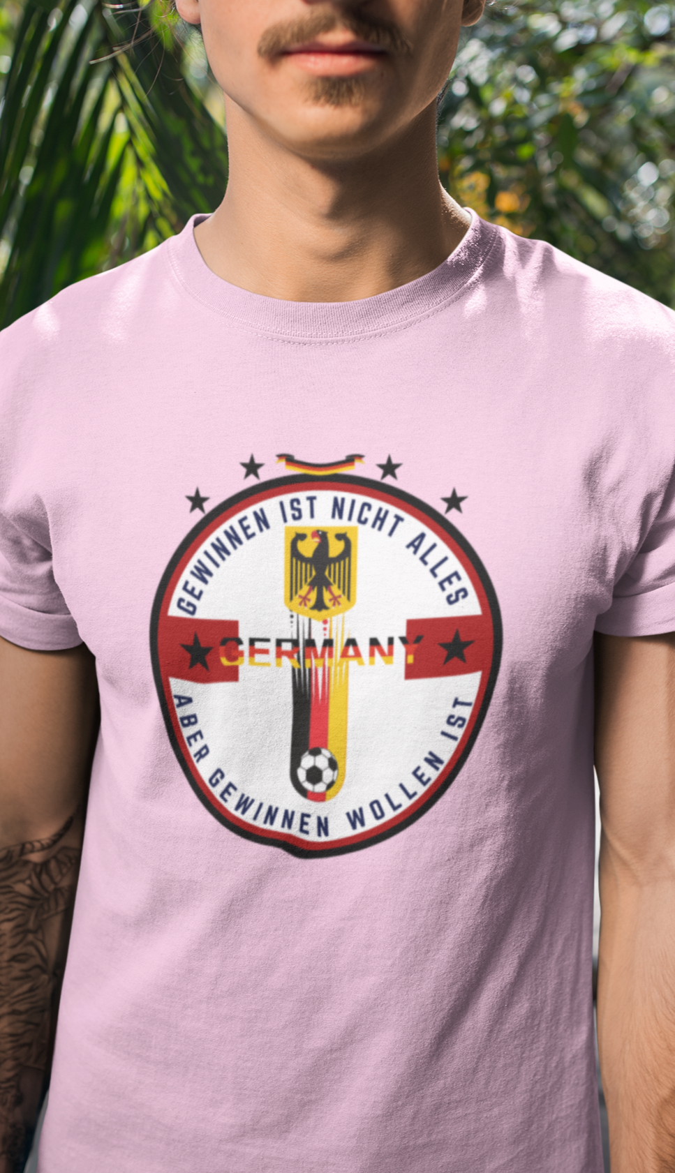 Round neck Half  sleeves Tshirt with Germany football Typhographics