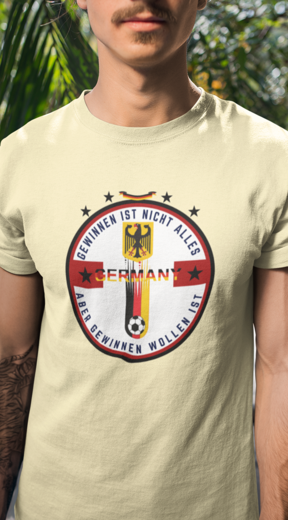 Round neck Half  sleeves Tshirt with Germany football Typhographics